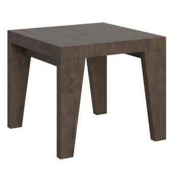 Mesa Cuadrada Pequeña 90/90 Cm Extensible Para 10 Personas 90 A 246 Cm Madera Marrón Naxo-soporte 4 Pies