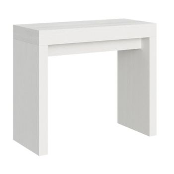 Consola Extensible Blanca 8 Personas 40 A 196 Cm Ribo-base Y Soporte Con Ruedas