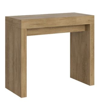 Consola Extensible De Madera Clara 8 Personas 40 A 196 Cm Ribo-soporte 4 Pies