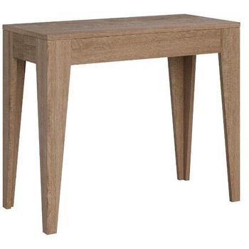 Consola Extensible En Roble Natural Para 12 Personas De 42 A 302 Cm Kanda-soporte 4 Pies