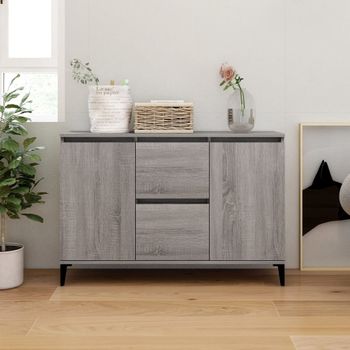 Aparador De Madera Contrachapada Gris Sonoma 104x35x70 Cm