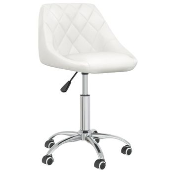 Silla De Comedor Giratoria Cuero Sintético Blanco