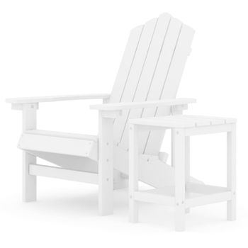 Silla De Jardín Adirondack Con Mesa Hdpe Blanco