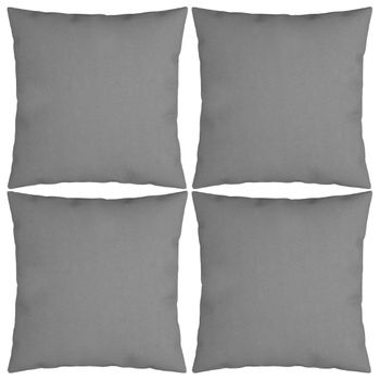 Cojines Decorativos 4 Uds Tela Gris 40x40 Cm