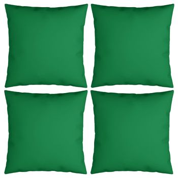 Cojines Decorativos 4 Uds Tela Verde 50x50 Cm