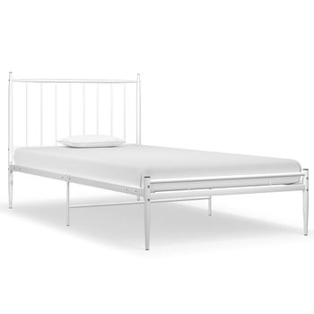 Estructura De Cama De Metal Blanco 90x200 Cm