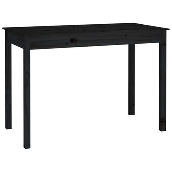 Mesa De Comedor Madera Maciza De Pino Negro 110x55x75 Cm