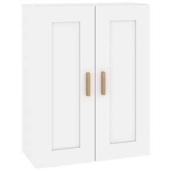 Armario De Pared Madera Contrachapada Blanco 69,5x32,5x90 Cm