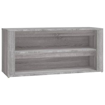 Mueble Zapatero Madera Contrachapada Gris Sonoma 100x35x45 Cm