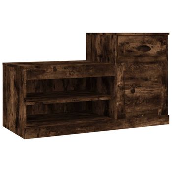 Mueble Zapatero Madera Contrachapada Roble Ahumado 100x42x60 Cm Marrón