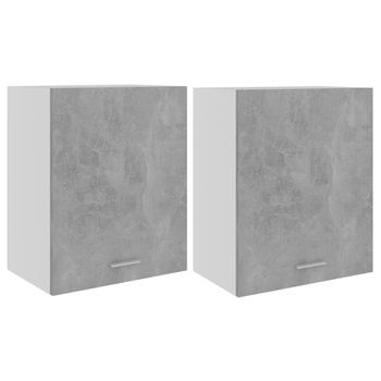 Armarios Colgantes 2 Uds Madera Contrachapada Gris 50x31x60 Cm