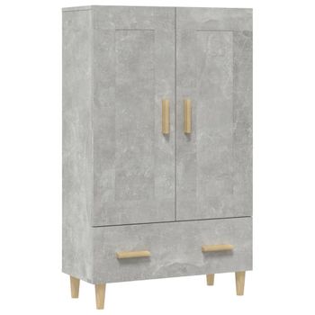 Aparador De Madera Contrachapada Gris Hormigón 70x31x115 Cm