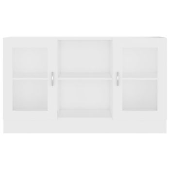 Vitrina De Madera Ingeniería Blanca 120x30,5x70 Cm