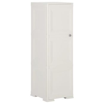 Armario De Plástico Diseño Madera Blanco Angora 40x43x125 Cm