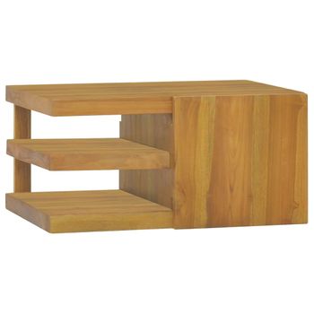 Armario De Baño De Pared Madera Maciza De Teca 60x45x30 Cm Marrón