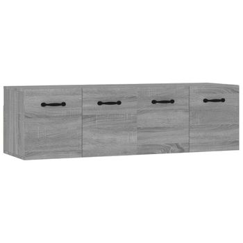 Armarios De Pared 2 Uds Contrachapada Gris Sonoma 80x35x36,5 Cm