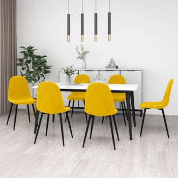 Sillas De Comedor 6 Uds Terciopelo Amarillo Mostaza