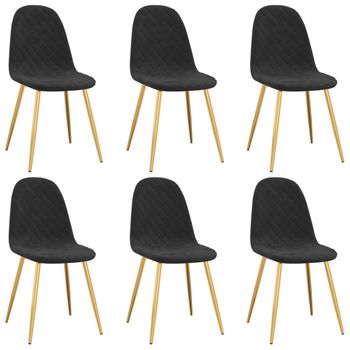 Silla De Comedor 6 Unidades Terciopelo Negro