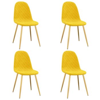 Sillas De Comedor 4 Uds Terciopelo Amarillo Mostaza