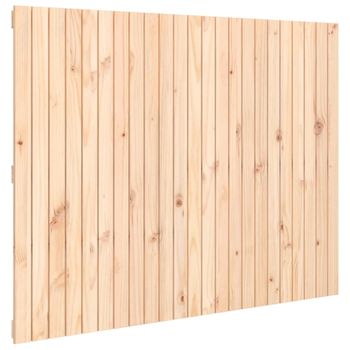 Cabecero De Cama De Pared Madera Maciza De Pino 146,5x3x110 Cm Marrón