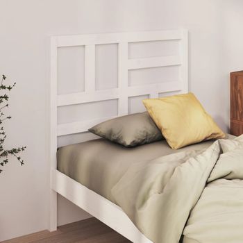 Cabecero De Cama Madera Maciza De Pino Blanco 81x4x104 Cm