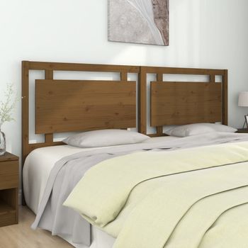 Cabecero De Cama Madera Maciza De Pino Marrón Miel 205x4x100 Cm