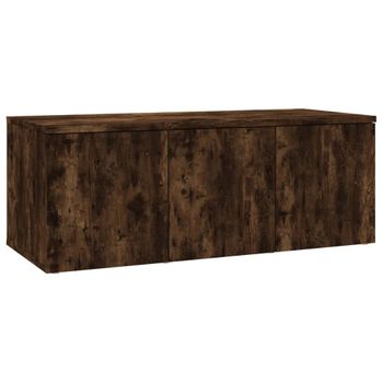 Mueble Para Tv Madera Contrachapada Roble Ahumado 80x34x30 Cm