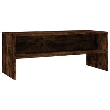 Mueble De Tv Madera Contrachapada Roble Ahumado 100x40x40 Cm Marrón