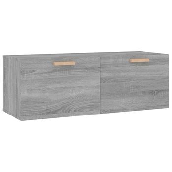 Armario Pared Madera Contrachapada Gris Sonoma 100x36,5x35 Cm