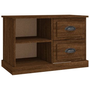 Mueble De Tv Madera Contrachapada Roble Marrón 73x35,5x47,5 Cm