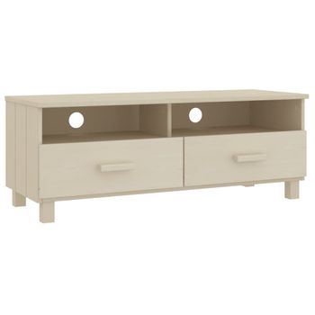 Mueble Tv Hamar Madera De Pino Maciza Marrón Miel 106x40x40 Cm