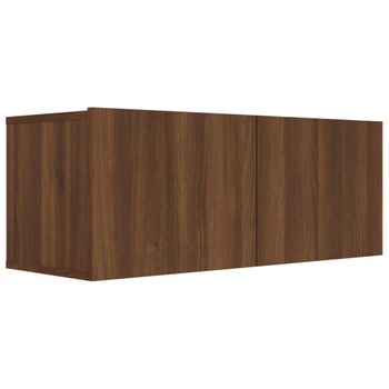 Mueble Para Tv Madera Contrachapada Roble Marrón 80x30x30 Cm