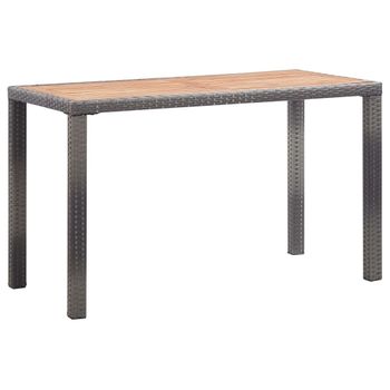 Mesa De Jardín Madera Maciza Acacia Gris Y Marrón 123x60x74 Cm Antracita