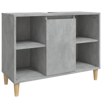 Armario De Lavabo Madera Contrachapada Gris Hormigón 80x33x60cm