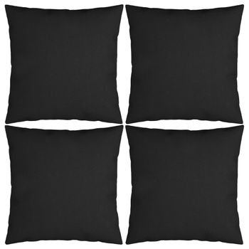 Cojines Decorativos 4 Uds Tela Negro 50x50 Cm