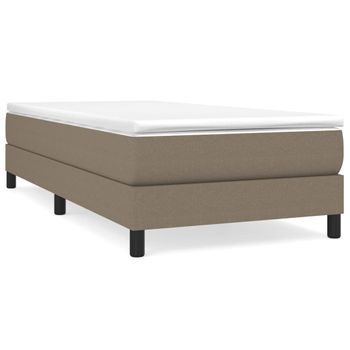 Estructura De Cama Box Spring Tela Gris Taupe 90x200 Cm Gris Topo