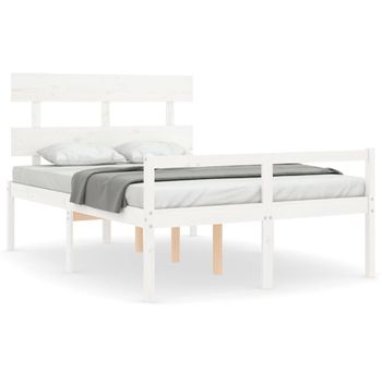 Cama Para Personas Mayores Con Cabecero Madera Maciza Blanco