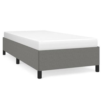 Estructura De Cama De Tela Gris Oscuro 90x190 Cm