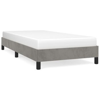 Estructura De Cama De Terciopelo Gris Claro 80x200 Cm