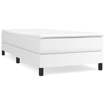 Estructura De Cama Box Spring Cuero Sintético Blanco 80x200 Cm