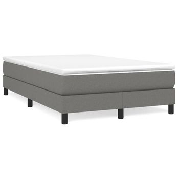 Estructura De Cama Box Spring Tela Gris Oscuro 120x200 Cm