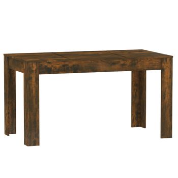 Mesa Comedor Madera Contrachapada Roble Ahumado 140x74,5x76 Cm Marrón