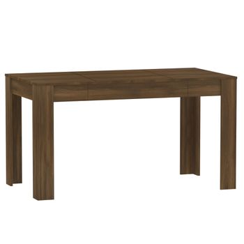 Mesa De Comedor Madera Contrachapada Roble Marrón 140x74,5x76 Cm