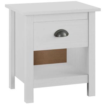 Mesitas De Noche 2 Uds Hill Madera Maciza De Pino 46x35x49,5 Cm Blanco