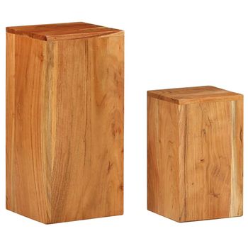 Soportes Para Plantas 2 Unidades Madera Maciza De Acacia Marrón