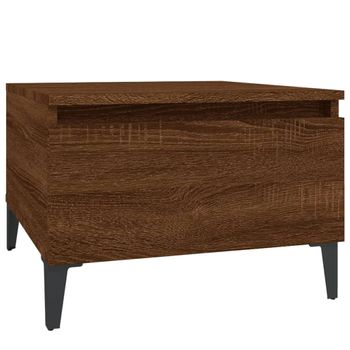 Mesa Auxiliar Madera Contrachapada Roble Marrón 50x46x35 Cm