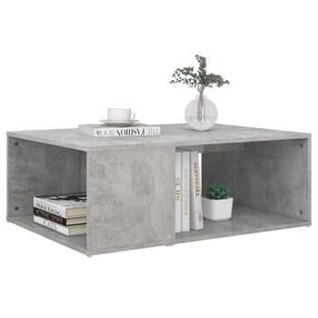 Mesa De Centro Madera Contrachapada Gris Hormigón 90x67x33 Cm