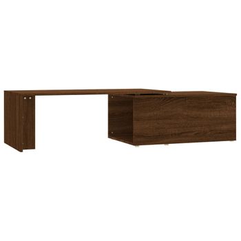 Mesa De Centro Madera Contrachapada Marrón Roble 150x50x35 Cm