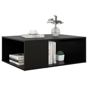 Mesa De Centro Madera Contrachapada Negro 90x67x33 Cm