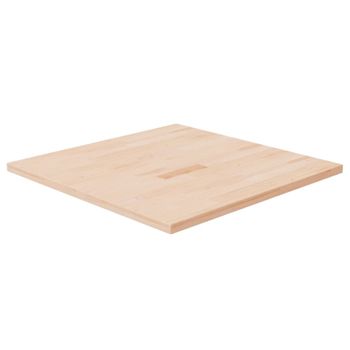 Tablero De Mesa Cuadrada Madera De Roble Sin Tratar 70x70x2,5cm Marrón